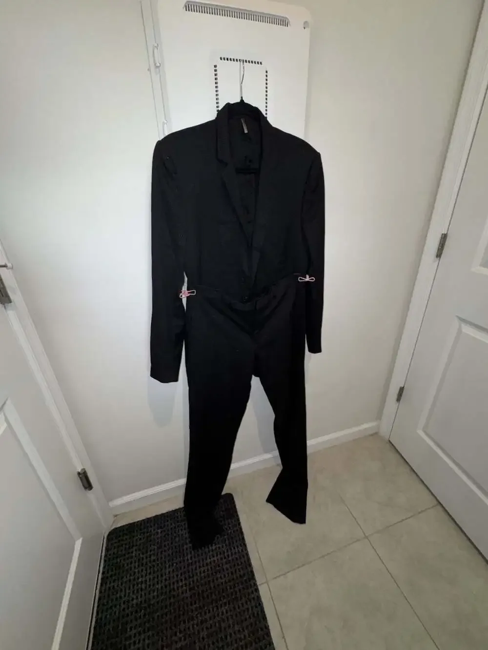 Dior Homme Runway Black Pinstripe Glitter Sparkle Wool Suit Set